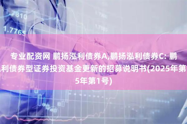 专业配资网 鹏扬泓利债券A,鹏扬泓利债券C: 鹏扬泓利债券型证券投资基金更新的招募说明书(2025年第1号)